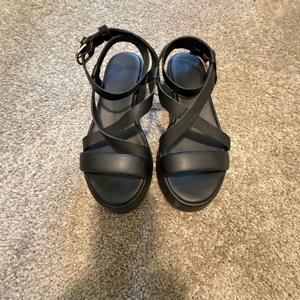 Tommy Hilfiger Black Platform Strappy Sandals for Women